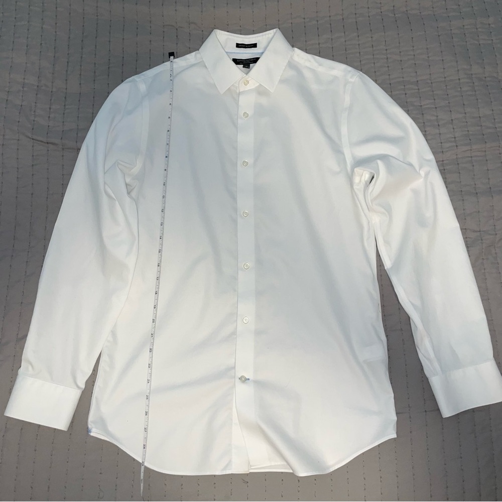 White Banana Republic Grant Slim Fit Long Sleeve Dress Shirt